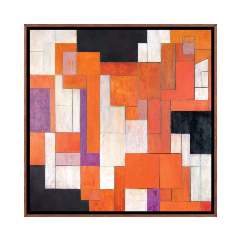 Parallel Lives by Stephen Cimini - Painting on Canvas, 66.04cm H x 66.04cm W x 3.81cm D, Classic Brown Wood Framed