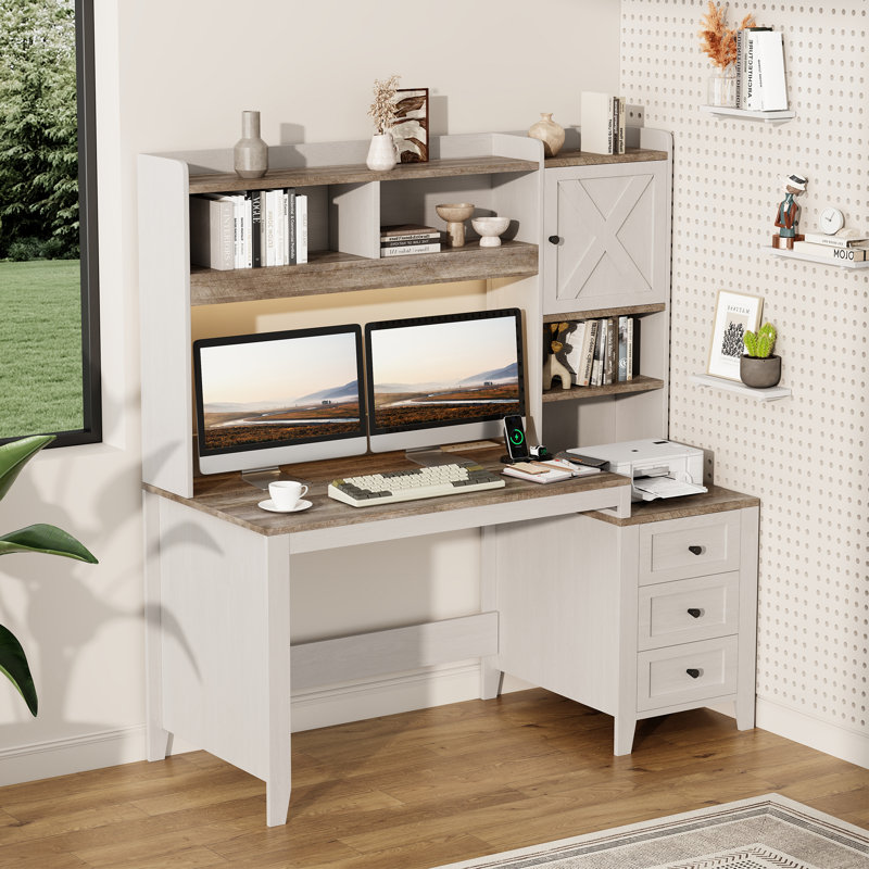 Bureau d'ordinateur en bois Farmhouse