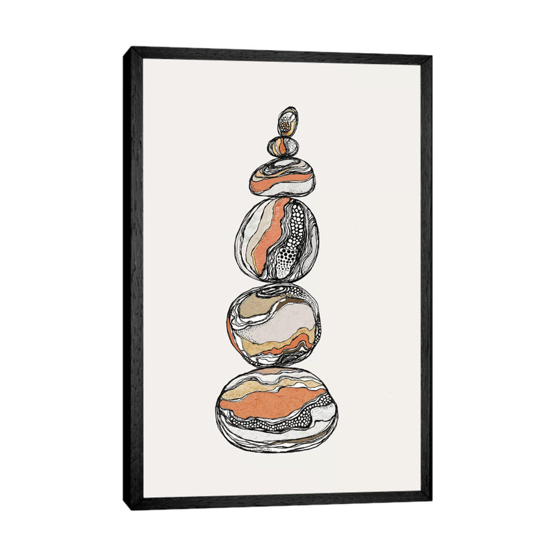 Stacked Rocks - Print on Canvas, Black Framed, 101.6 cm H x 66.04 cm W