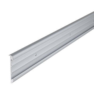 Outwater 1-1/4In Clear Anodized (Satin) Aluminum Price Tag Moulding With Holes, 48In Lengths (Pack Of 3)
