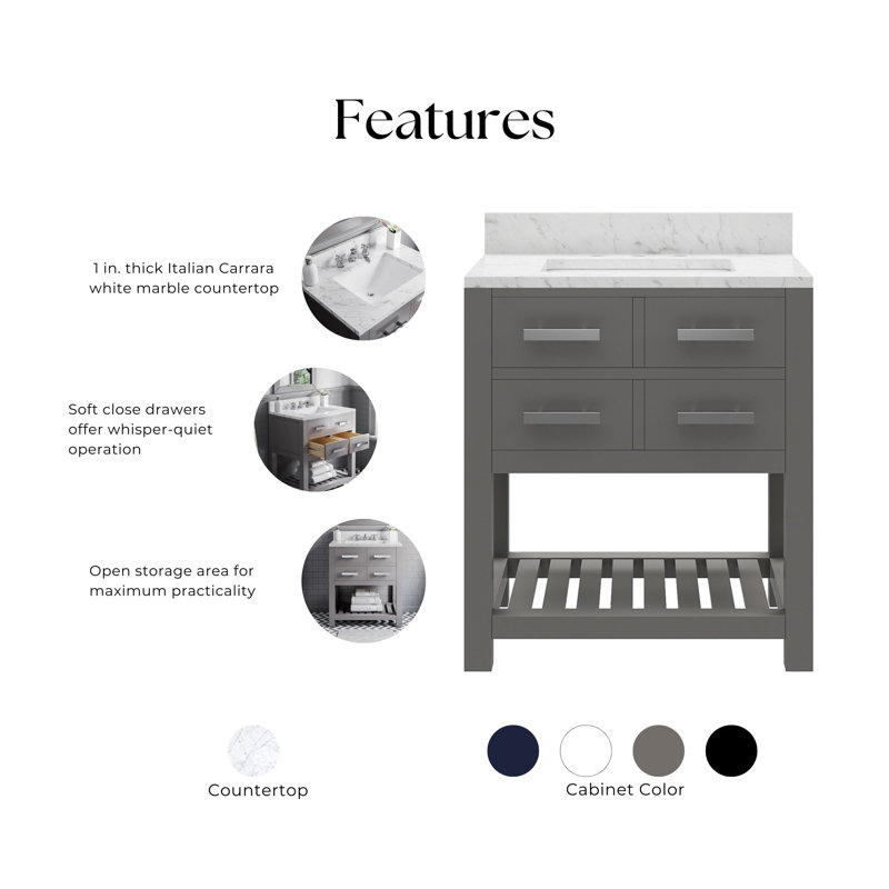 Madalyn 30" Single Bathroom Vanity Set with Mirror, Gray