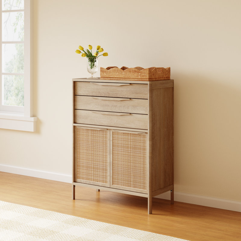 Nellie 33.5'' W 3 - Drawer Dresser, Natural Mango