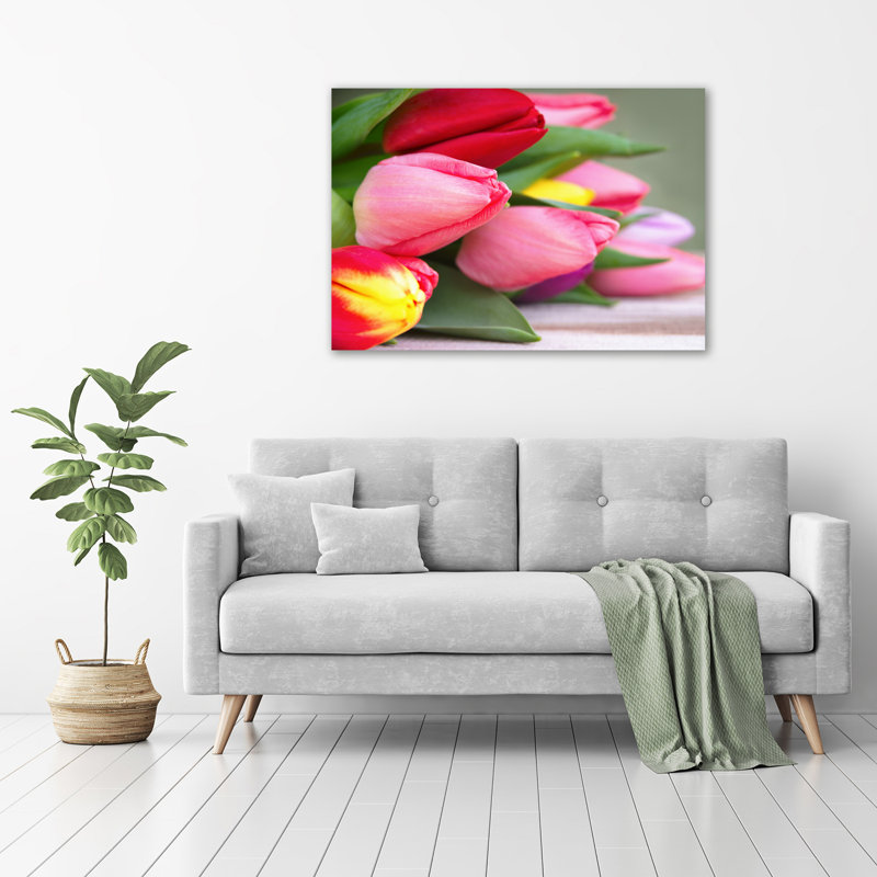 Colorful Tulips - Wrapped Canvas Print