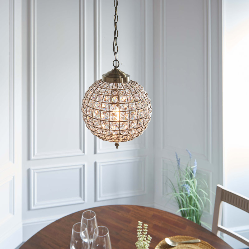 Barton 1 - Light Sphere Pendant, Antique Brass