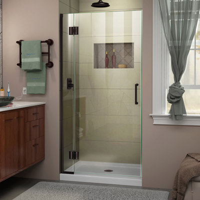 DreamLine Unidoor-X 30 inch W x 72 inch H Frameless Hinged Shower Door in Oil Rubbed Bronze