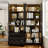 63" Glass Door Display Bookcase Cabinet With LED Lighting-1505938588