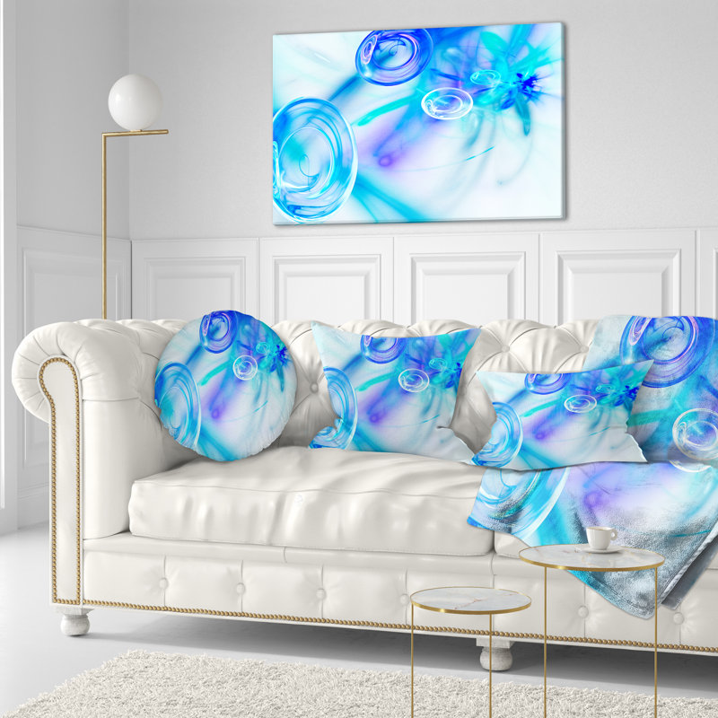 Bureau Fractal - Coussin imprimé abstrait, 12 po x 20 po, Blanc, Rectangulaire