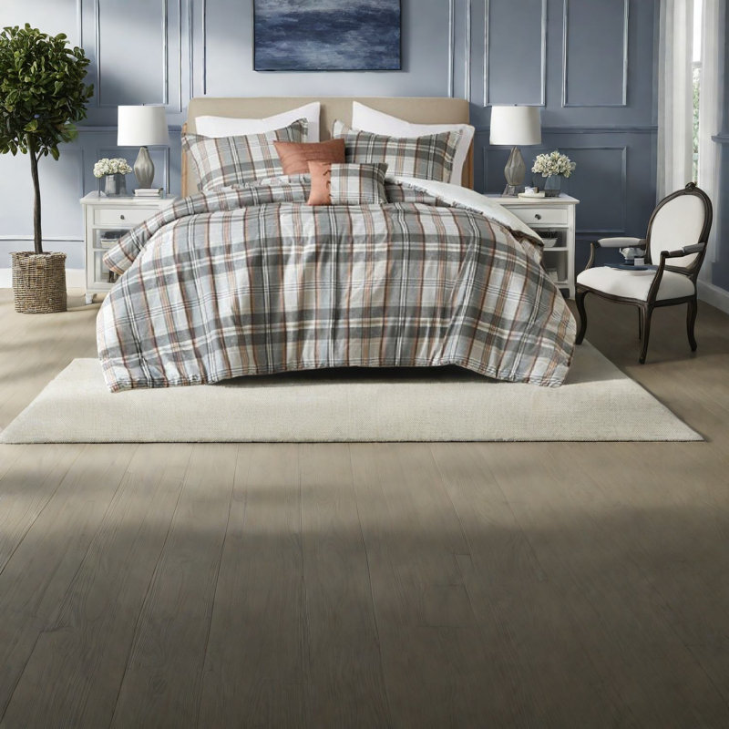 Ensembles de literie à carreaux rétro, édredon confortable en polyester pour la maison