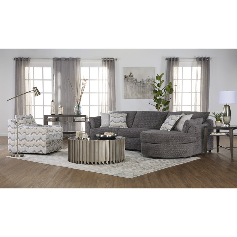 Canapé modulaire et méridienne 13900Sec, Polyester ombre plongeante, Kori Sterling