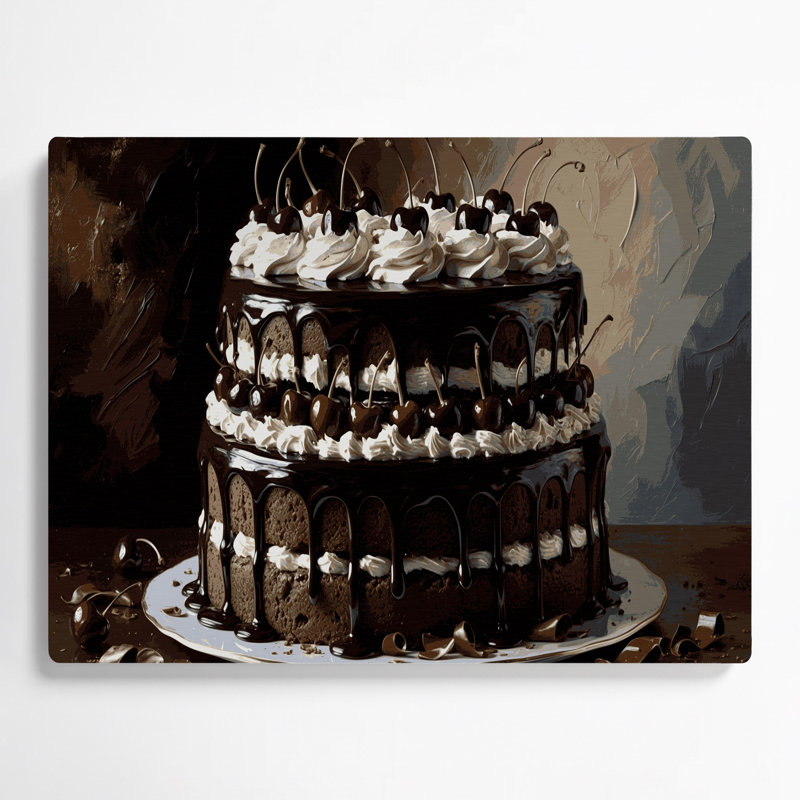 Art mural en métal noir Desserts, H 11 po x l 14 po