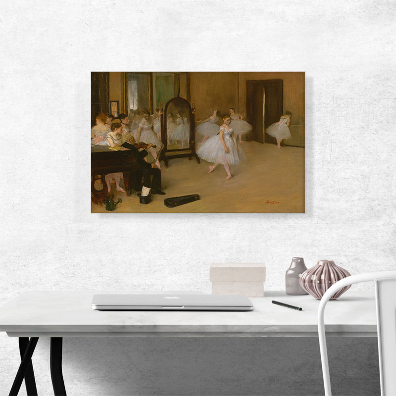 «Chasse De Danse 1871» par Edgar Degas - peinture sur toile tendue, H 18 po x l 26 po x P 0,75 po