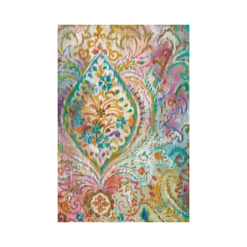 Boho Paisley - Painting on Canvas, 20.32 cm H x 30.48 cm W, Wrapped Canvas