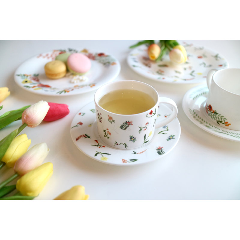 Language Of Flowers Bone China Cappuccino Cup