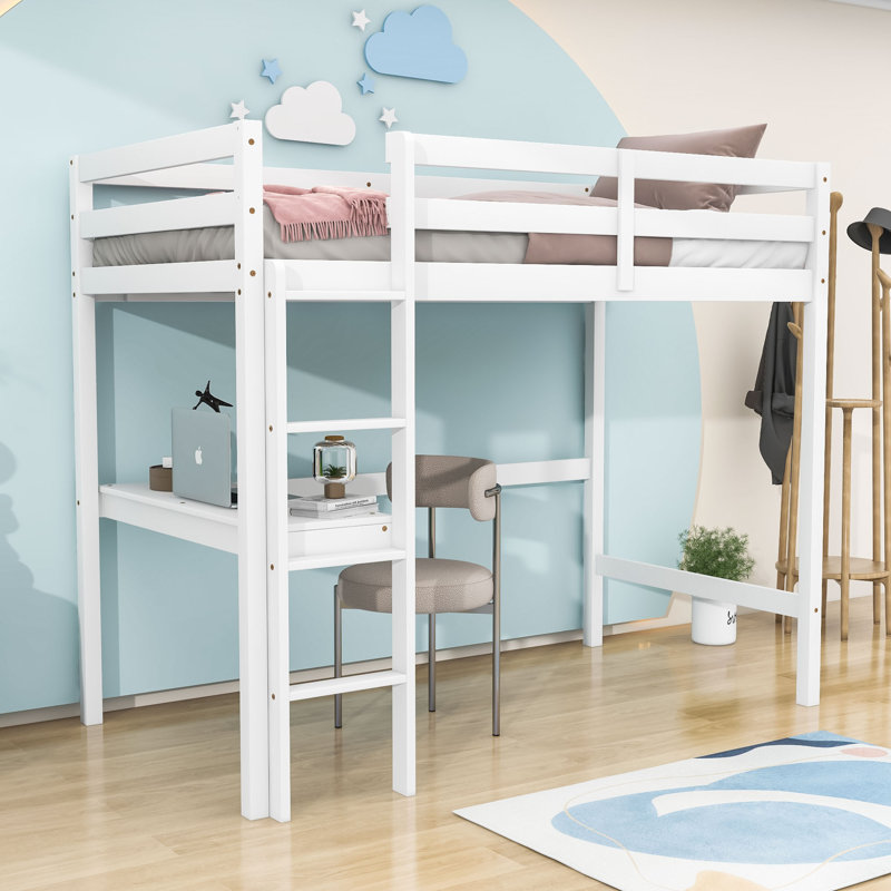 Getman Kids Twin Loft Bed, White