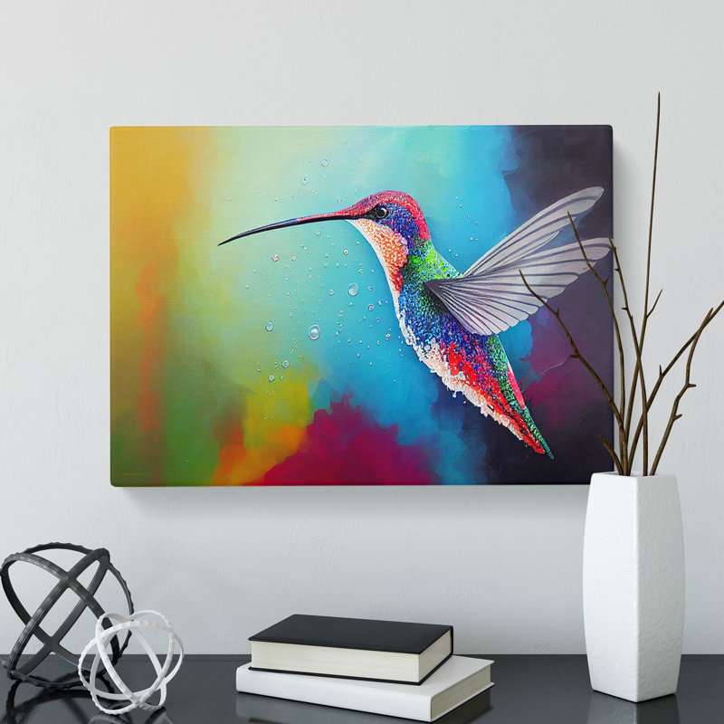 Colourful Hummingbird Vol.2 - Wrapped Canvas, 50cm H x 76cm W x 3cm D