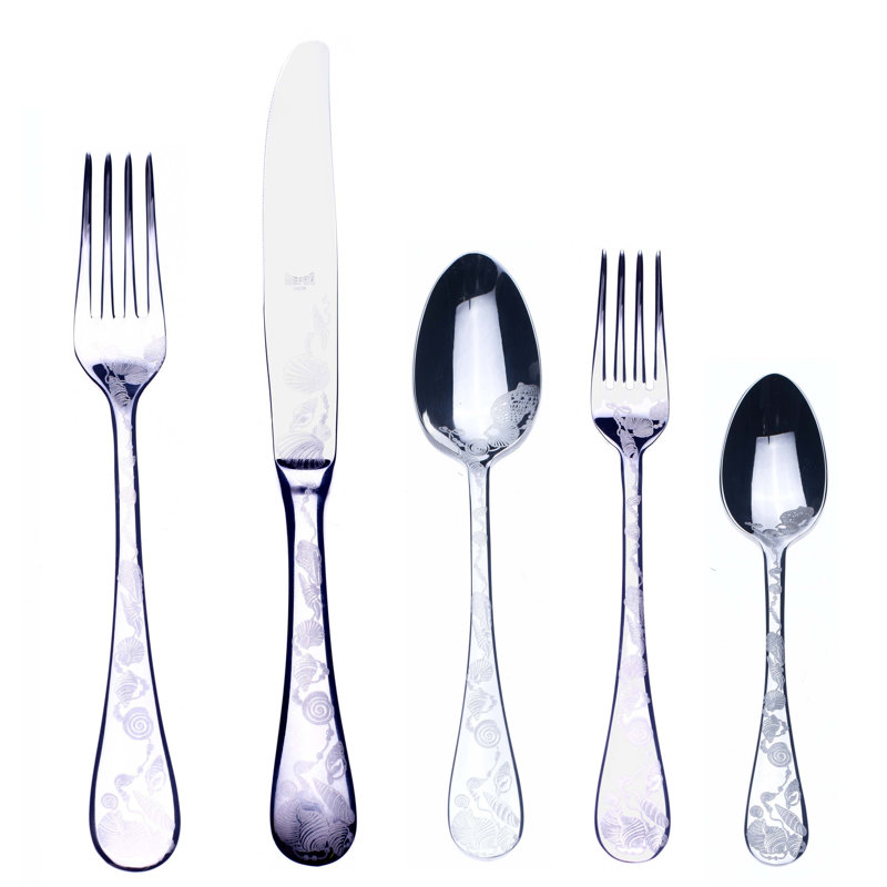 Ensemble de couverts Venere - 20 pièces - Acier inoxydable, Argent argent
