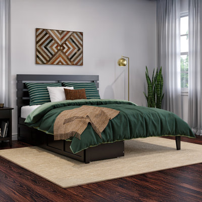 Madaket Premium Wood Farmhouse Storage Platform Bed with Under Bed Drawers