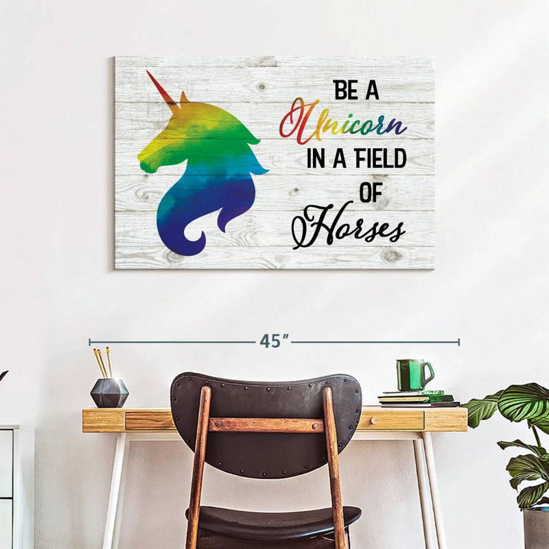 Citation de fierté licorne, H 26 po x l 39 po
