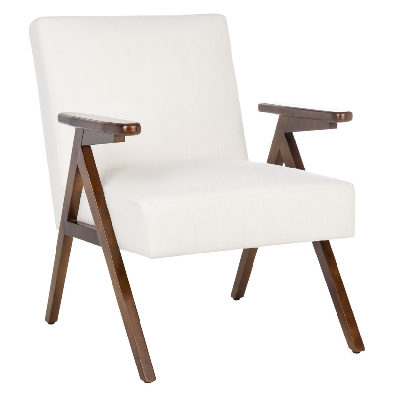 Paolucci Faux Leather Armchair, White Linen