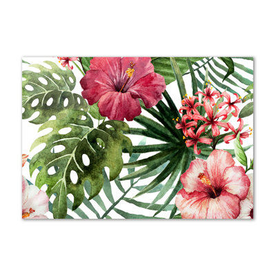 Tropical Flowers - Wrapped Canvas Print
