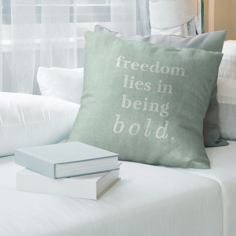 Coussin «Hand Bold», 18 po x 18 po, Vert / blanc