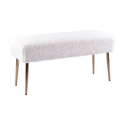 Banc de coiffeuse avec siège rembourré, banc de repose-pieds Modern Home Decor avec pieds décoratifs dorés