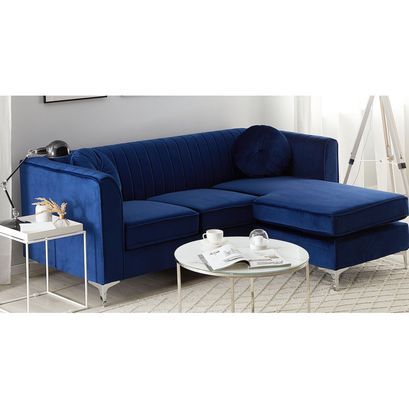 Isabel 3 Seater Sofa & Chaise, Right Hand, Blue