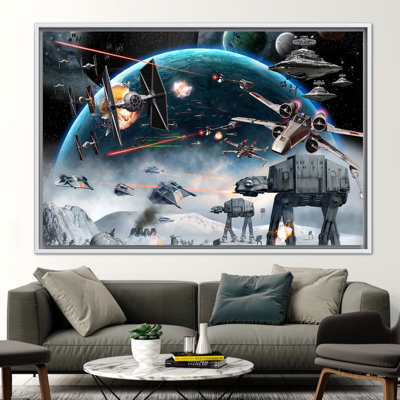 Star Wars Inspired Abstract Space Battle Wall Art on Contemporary Canvas Poster