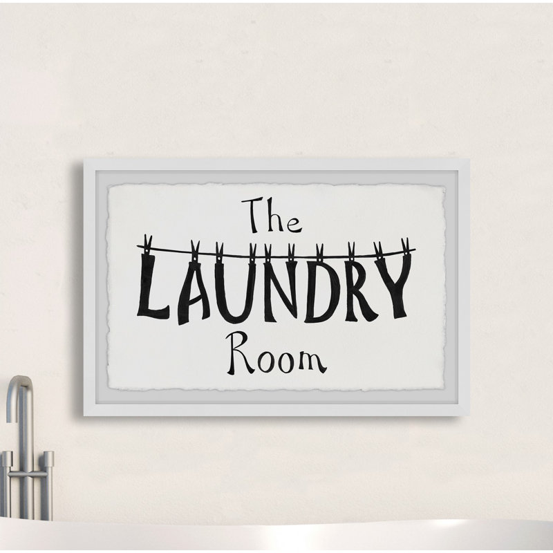 The Laundry Room - Art textuel avec cadre photo, H 8 po x l 12 po x P 1,5 po