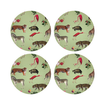 Exotix Natural Vegan Leather Round Coasters