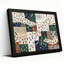 «Flocking Birds and Feathers in Earth Tone Patchwork», art mural-132899359