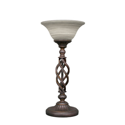 Pierro Eleganté Accent Lamp Shown In Dark Granite Finish With 10" Gray Linen Glass