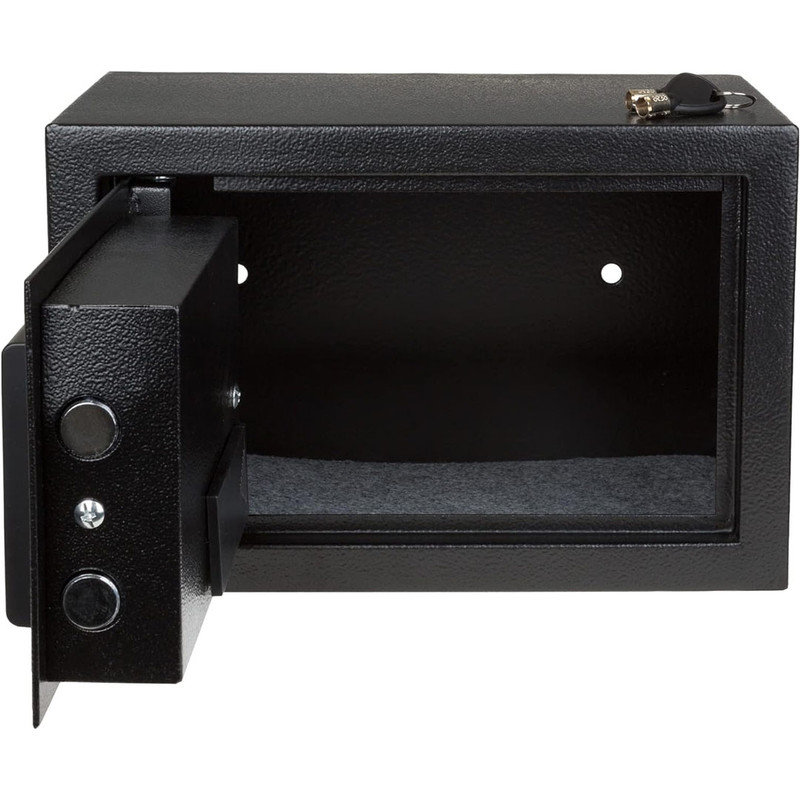 Electronic Steel Safe with Keypad and Manual Override Keys - For Home, Business, Black
