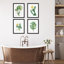 «Green Blooming Flower», ensemble de 4 fleurs de cactus du désert, impression murale encadrée sur papier, impression de 4 pièces-93012485-93012486