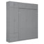 Grand lit escamotable mural avec armoire, tablettes et garde-robe, lit plateforme pliable peu encombrant, gris-766350704