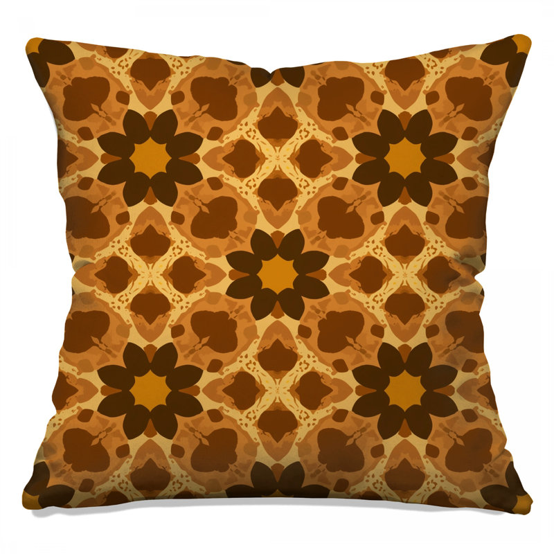 Coussins décoratifs brun à motif kaléidoscope, 26 po x 26 po