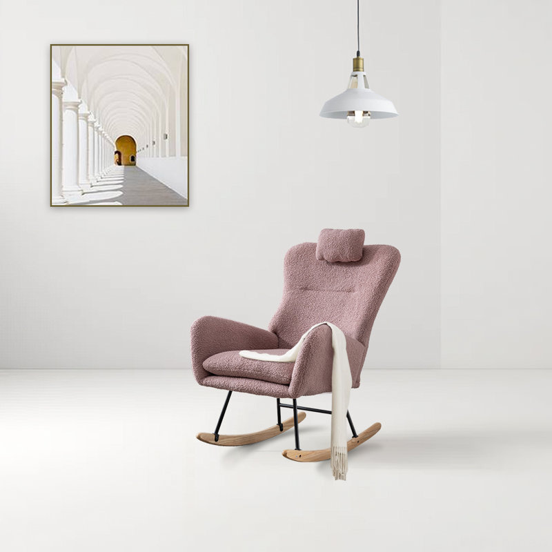 Chaise berçante en métal Jamaul, Rose