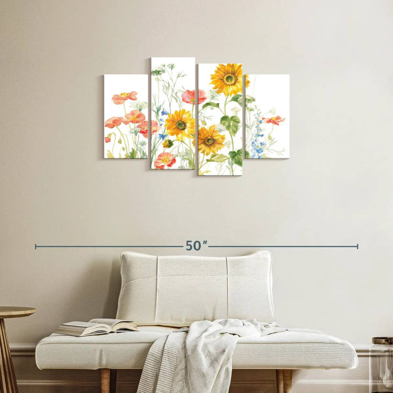 Harnek Floursack Florals On White I, H 22 po x l 36 po