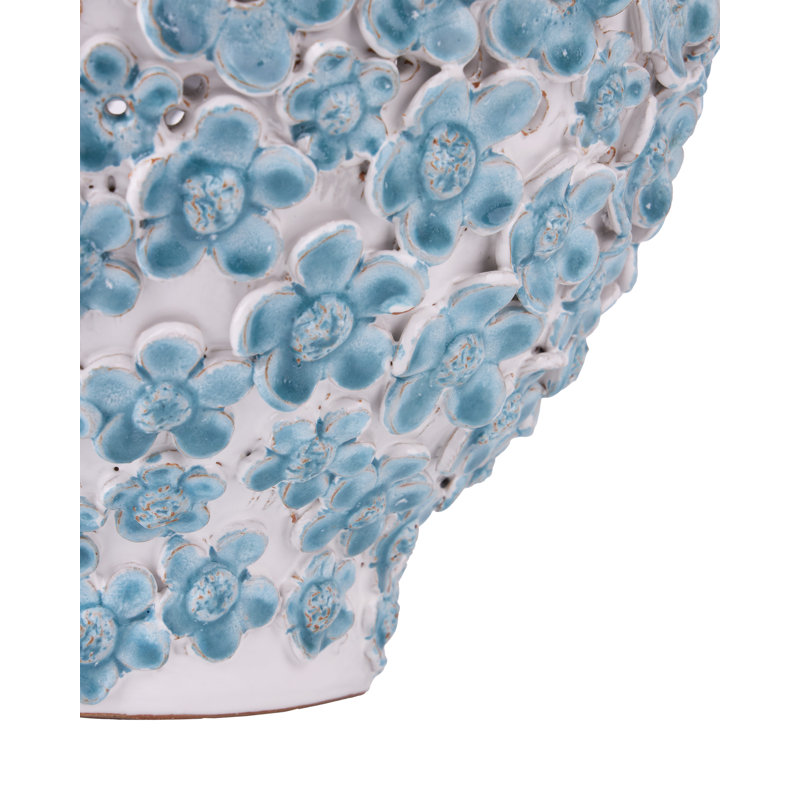 Daisy Blue Ceramic Table Vase, Large