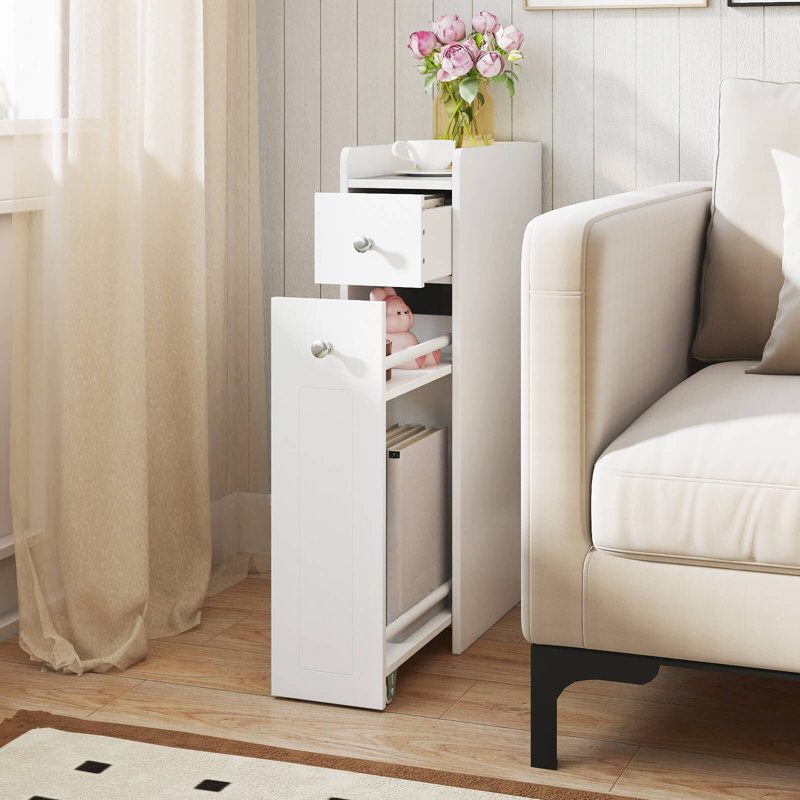 Petite armoire de rangement pour salle de bain à 4 niveaux, White