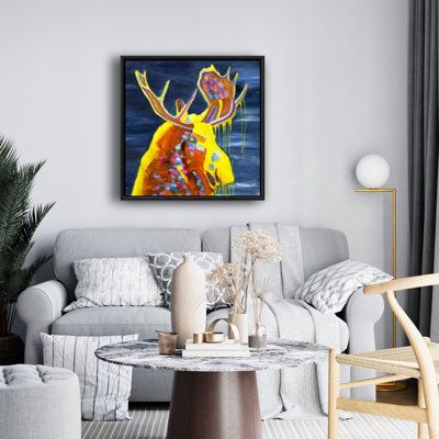 Toile encadrée «Colorful Moose» | Décoration de chambre contemporaine