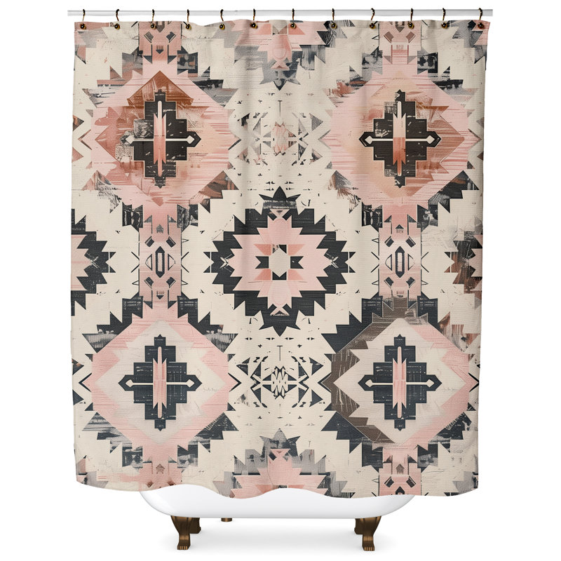 Rideau de douche Thoralf Ikat, H 74 po x l 71 po