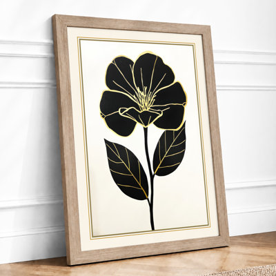 Golden Bloom Botanical - Framed Print