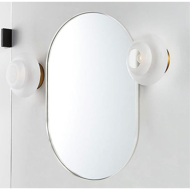 Miroir de vestibule ovale argenté 20x33 pouces