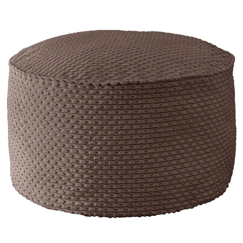 Caesyn Upholstered Pouf, Becklee Chocolate Corduroy