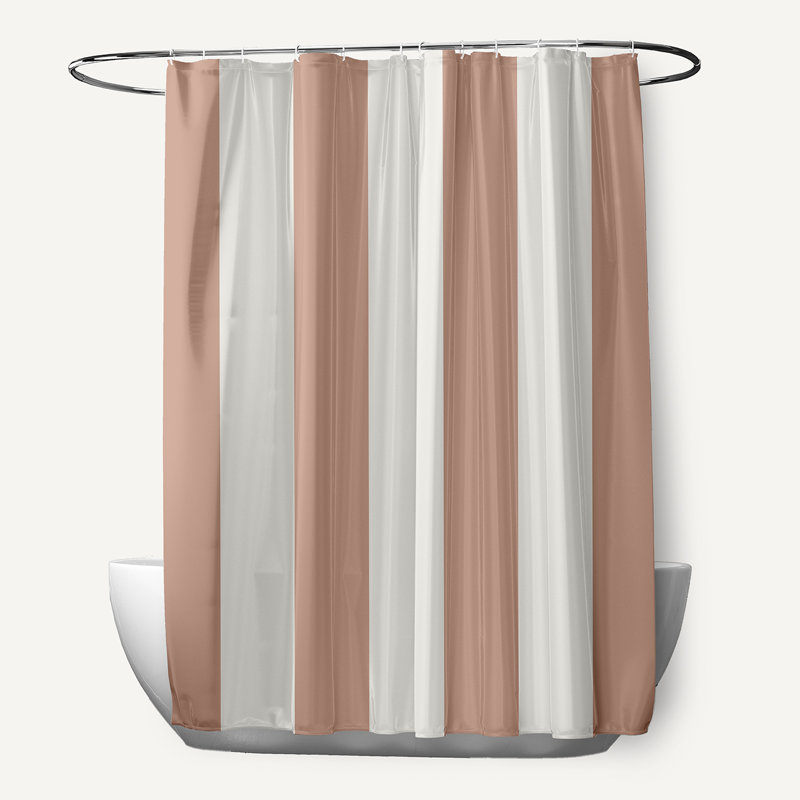 Rideau de douche rayé simple, Mauve