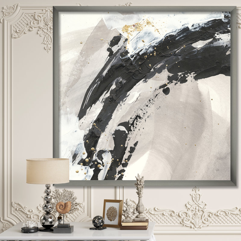 « glam painted arcs iv »-cadre photo imprimé sur toile, H 30 po x l 30 po x P 1 po, Cadre argenté