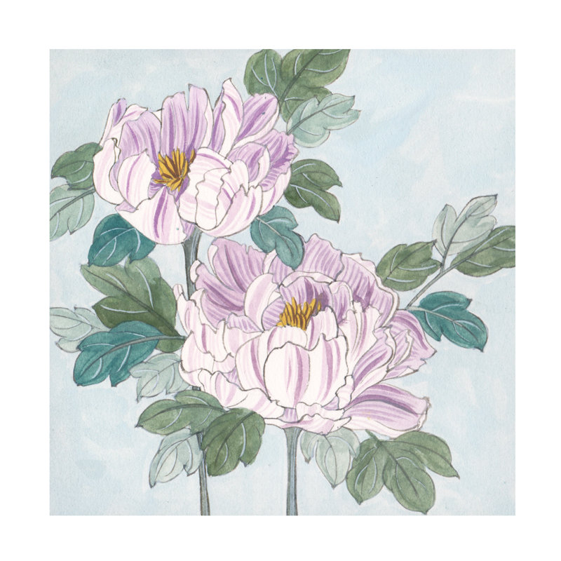 «Striped Peony II» sur, H 18 po x l 18 po