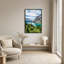 «Turquoise Lake and Pine Trees with Mountain Waterfall», art mural-176375959