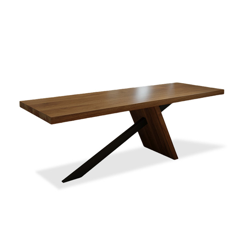 Bureau rectangulaire brun en bois massif, H 29,53 po x l 78,74 po x P 31,5 po